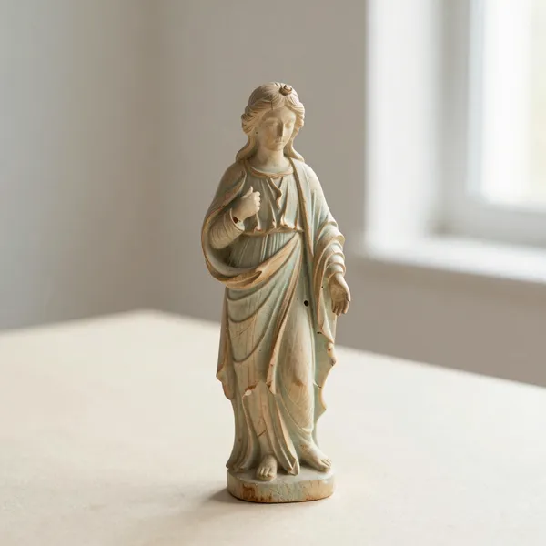 Illustrative: Continental carved oak saint figure, 18th century, with some old losses and worm