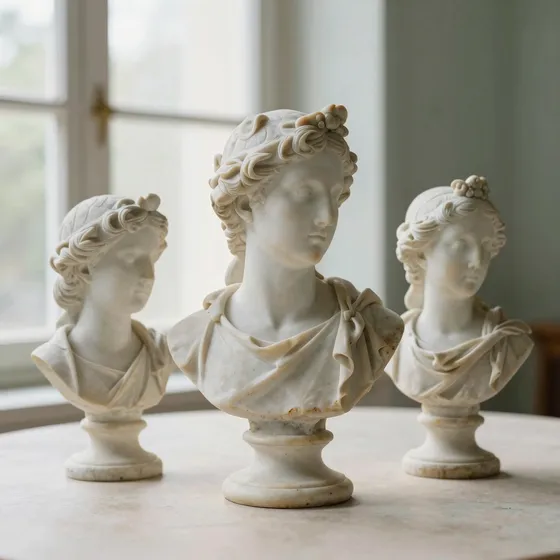 Antique marble busts
