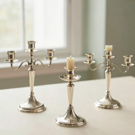 Antique candlesticks and candelabra